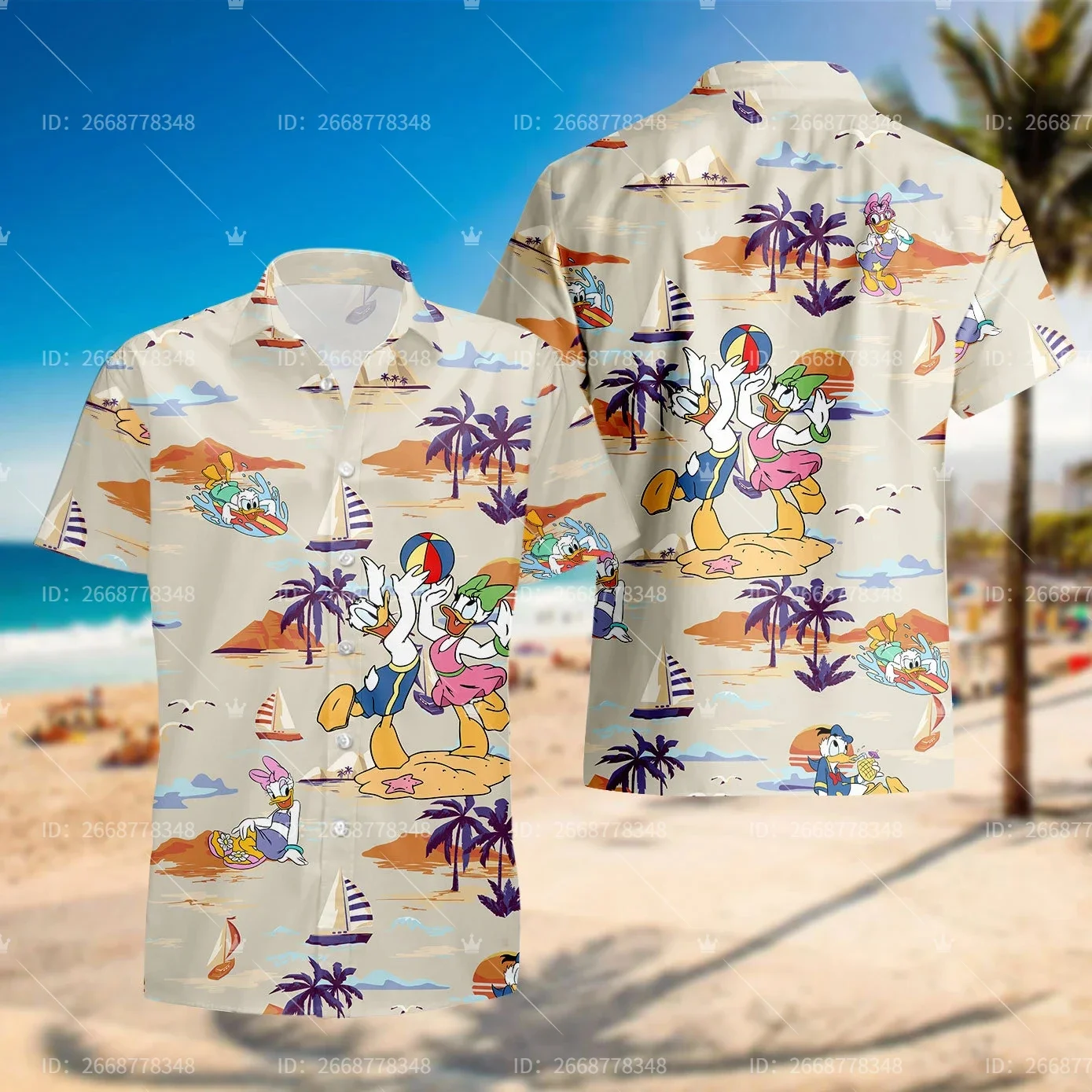 Funny Donald Duck Hawaiian Shirt Disney Hawaii Shirt Summer Vacation Shirt Beach Surf Shirt Trendy Vintage Button Down Shirt