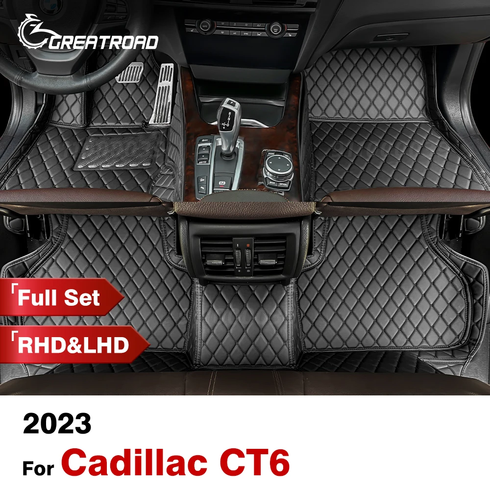 

Custom Car Floor Mats For Cadillac CT6 2023 Automobile Carpet Cover Interior Details Accessories Protective Pad Parts