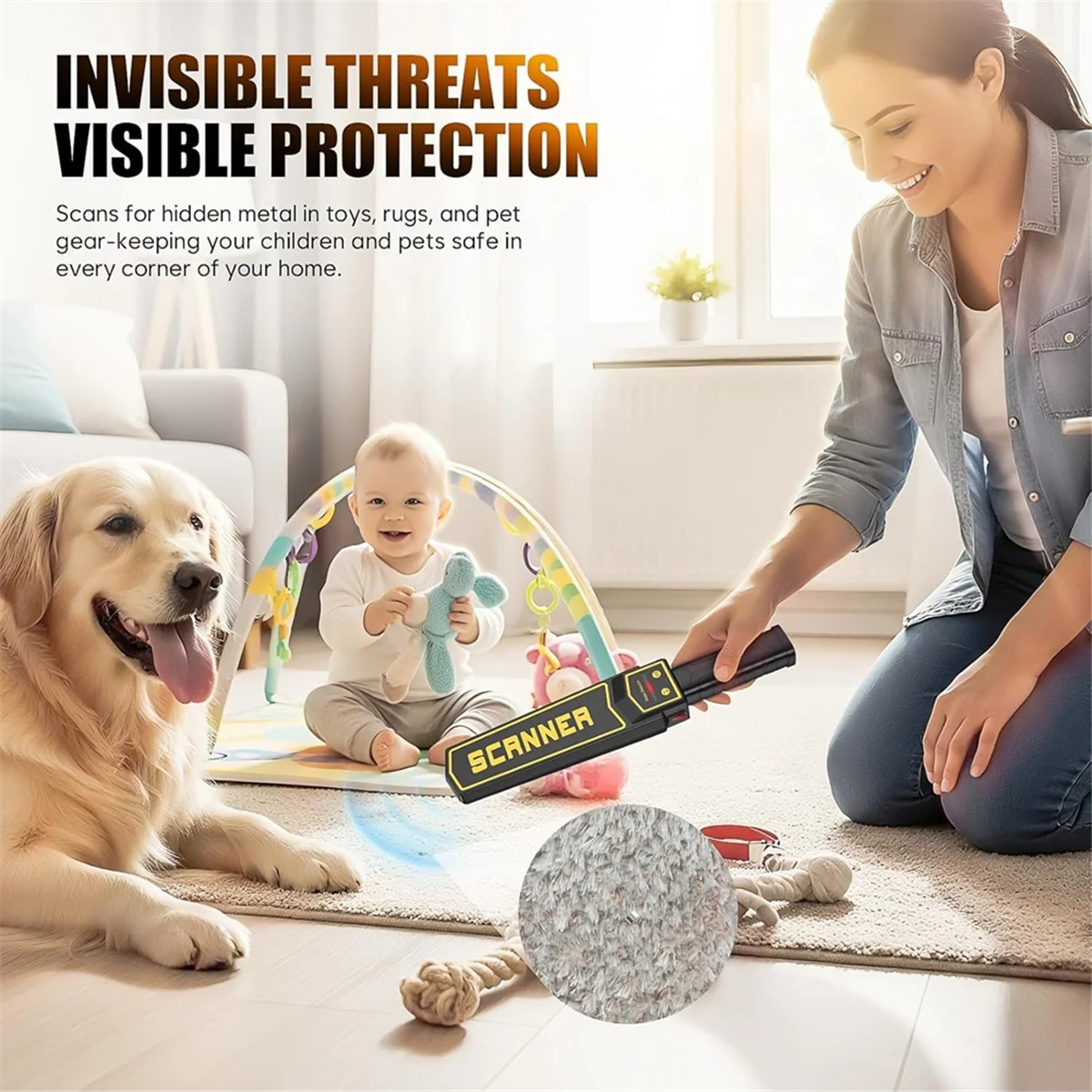 

AA25 Handheld Metal Detector Wand Rechargeable, High Sensitivity Security Wand Metal Detector,Portable Finder Scanner