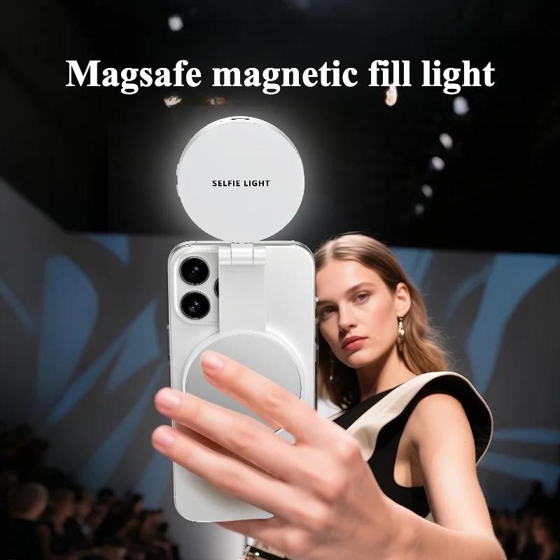 

Светодиодный магнитный светильник MagSafe для селфи, складной держатель для телефона для Apple и Android, для путешествий, видеоблогов, видеосъемки, прямых трансляций