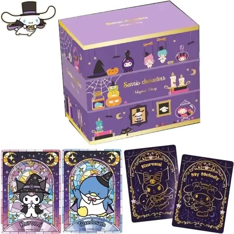 Genuine Sanrio Family Daily Small Card Magical Diary HelloKitty Pink Cute Anniversary Gift Box Collection Cards Toys Gifts
