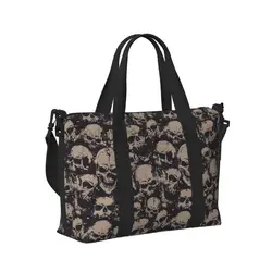 Vintage Skull Gothic Skeleton Travel Duffle Bag Lightweight Waterproof Weekender Overnight Hand Bag for Outdoor Sports Gym Yoga