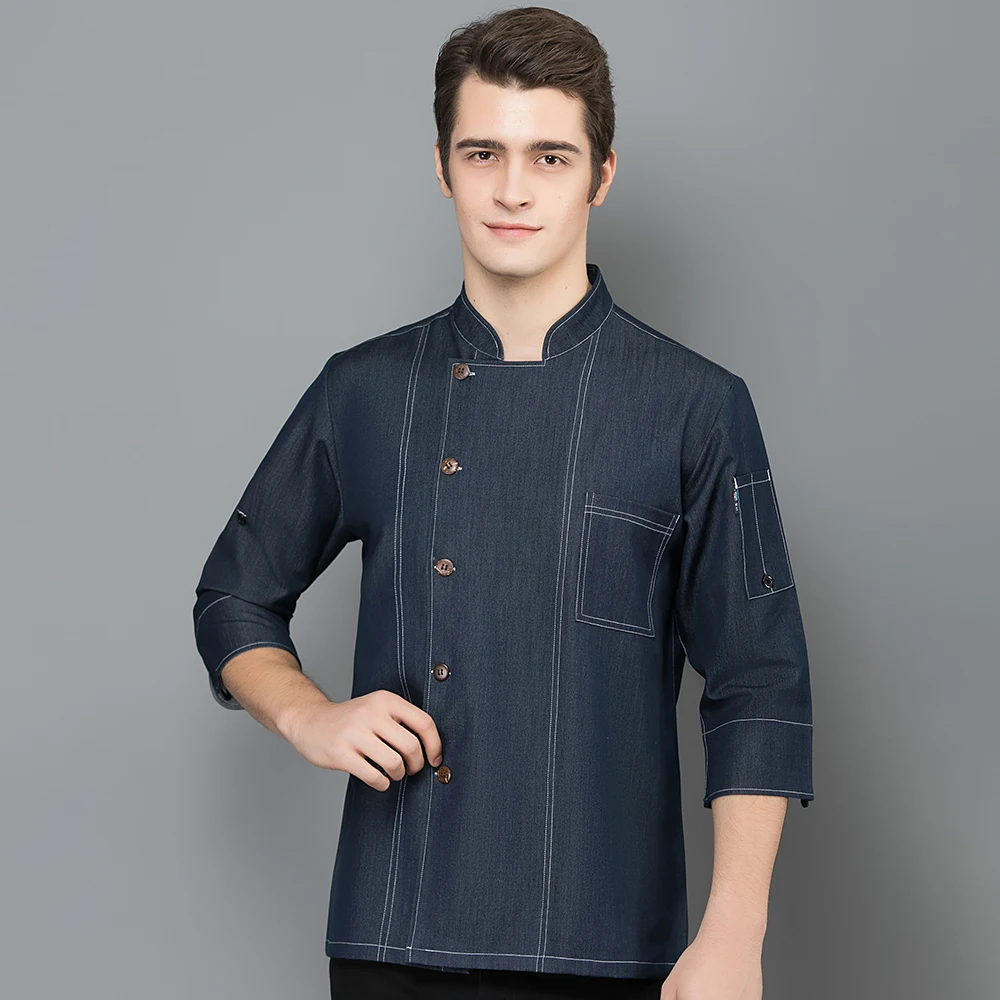 Uniforme de Chef maestro para hombres y mujeres, camisas de trabajo, servicio de comida, restaurante, chaquetas de cocina, cantina, Hotel, abrigo de cocinero de manga corta, ropa de trabajo