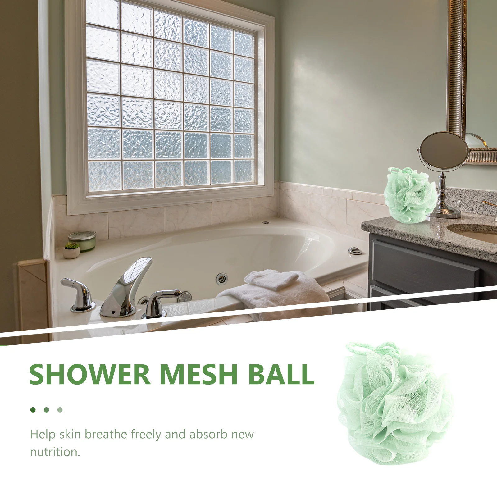 

6pcs Shower Mesh Ball Bath Sponge Body Scrubber For Exfoliation Smooth Skin Daily Use Bathing Accessory Home Essentials