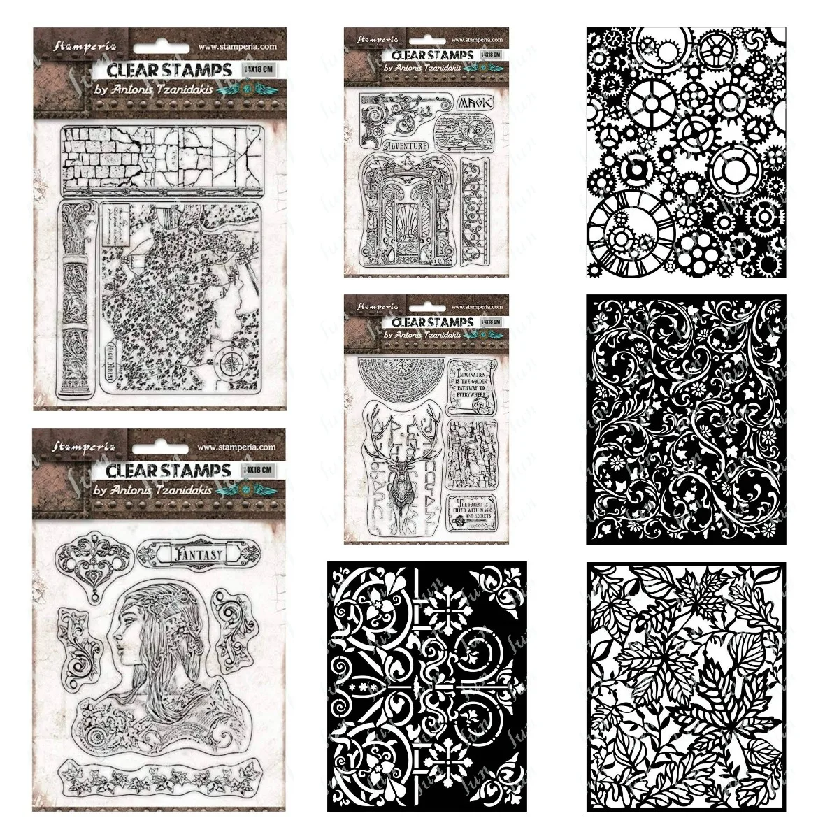 Reusable Layered Stencils Clear Stamps 2023 New Deer Bricks Swirl Sets Diy Scrapbook Greeting Card Decoration Embossing Template