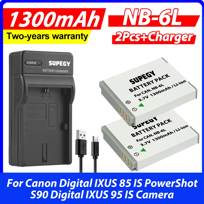 2Pack 1300Mah NB-6L…