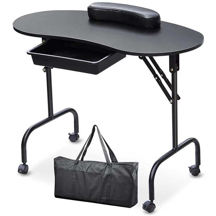 

Nail table Portable foldable nail table Nail technician work table on the floor Manicure table with makeup case