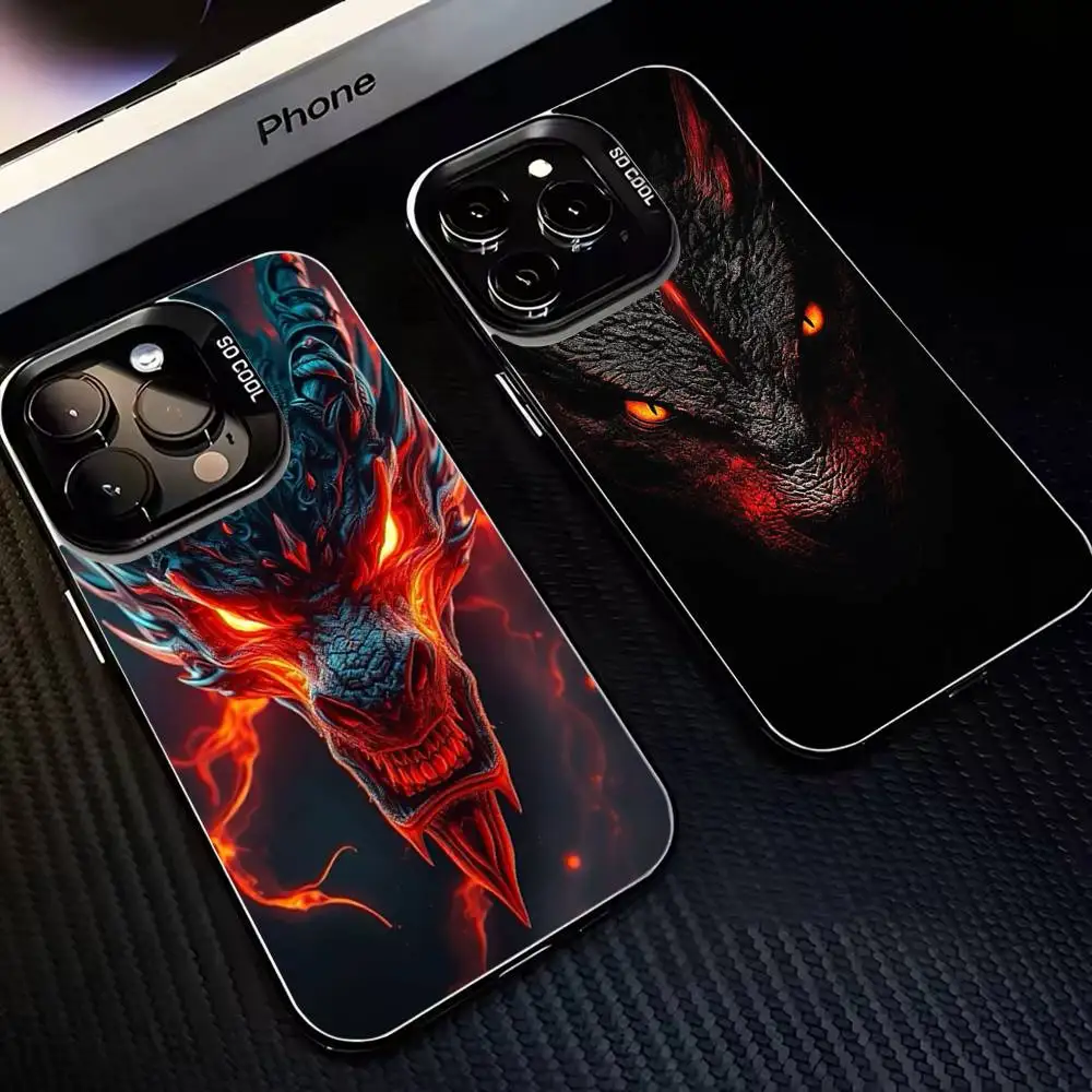 

Dragon Phone Case For iPhone17,16,15,14,13,12,11 Plus,Pro Max Black Matte Shockproof Cover