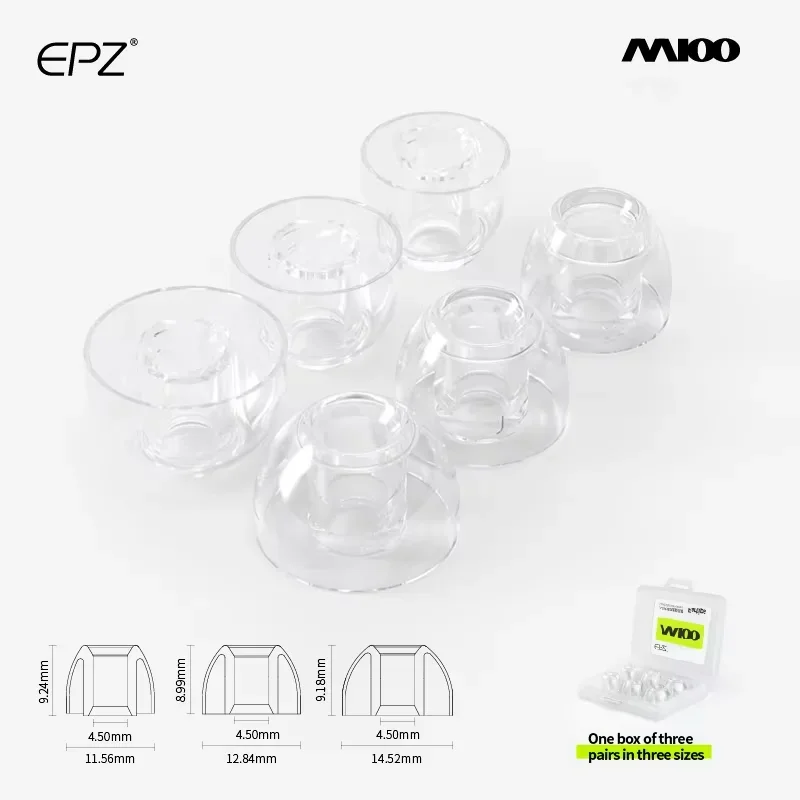 EPZ M100 Oordopjes S/M/L Vloeibare siliconen Universele siliconen oordopjes voor in-ear IEM-oortelefoon Bluetooth-oordopjes (3 paar)