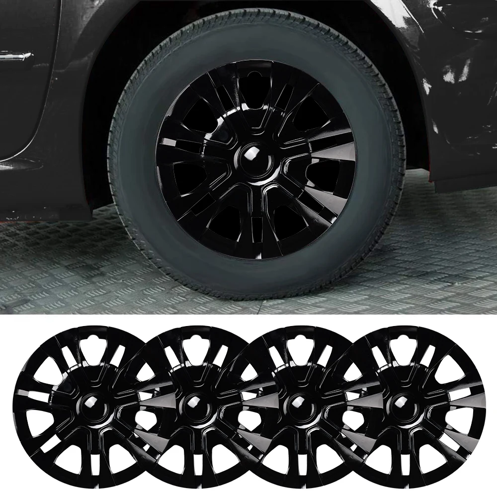 Car Wheel Caps Gloss Black 12/13/14 Inch Hubcap Wheel Cover Hub Cap Covers Automobile Wheel Protector 4 Pcs