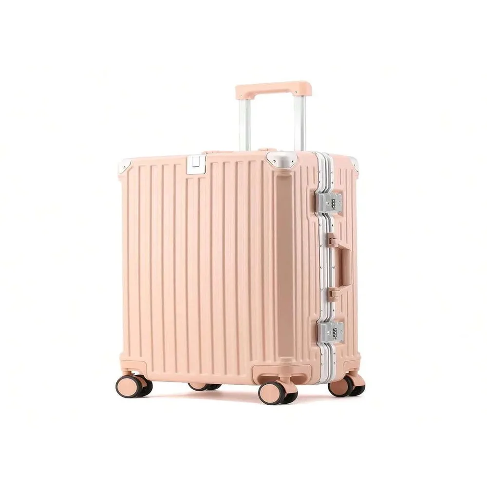 

20 Inch Stylish Aluminum Alloy Frame Suitcase - USB Charging Port Silent Spinner Wheels Secure Combination Lock For Travel