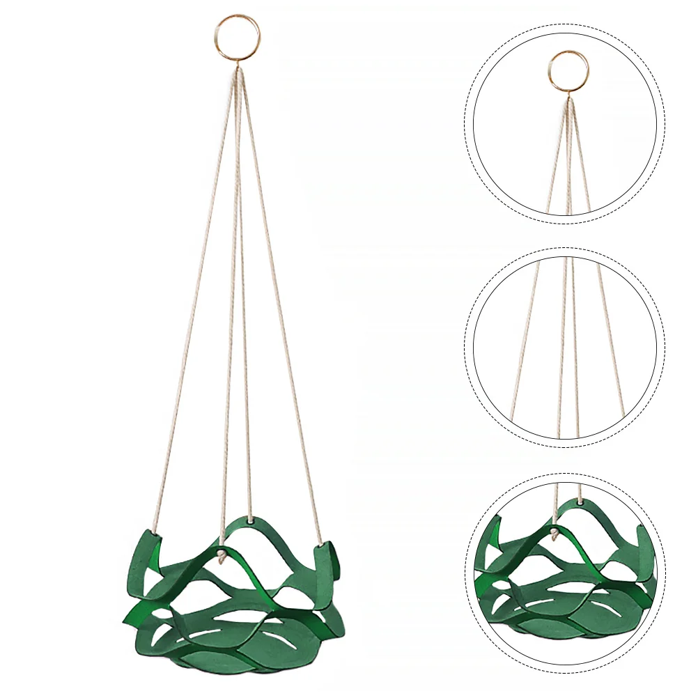 

PU Potted Plant Hanger Hanging Planter Basket Rope Loop Indoor Outdoor Decor Modern Minimalist Planter Holder