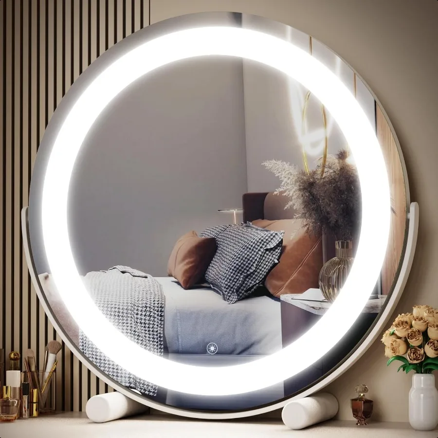 

12 Round Vanity Mirror LED Lights Smart Touch 360Rotation Dimmable White