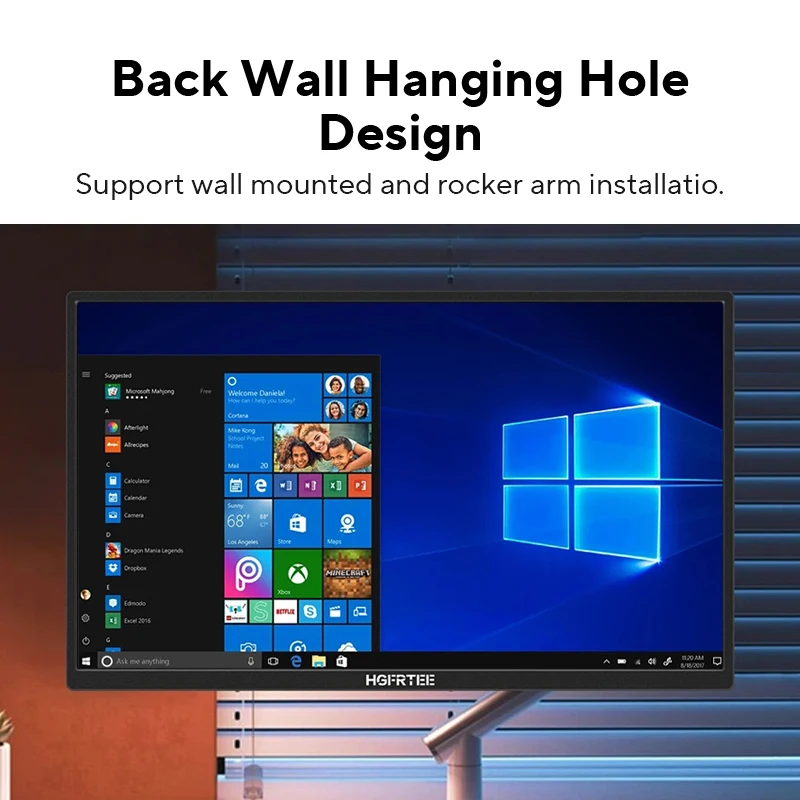 HGFRTEE 18.5inch Portable Monitor 100Hz RGB100% With VESA Hole & Back bracket Laptop Extended Display ADS-IPS HDR Screen image 3