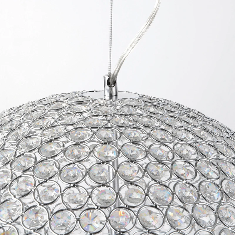 New Modern Crystal Ball Led Pendant Light Circular Chandelier Home Decoration Living Dining Room Ceiling Lamp