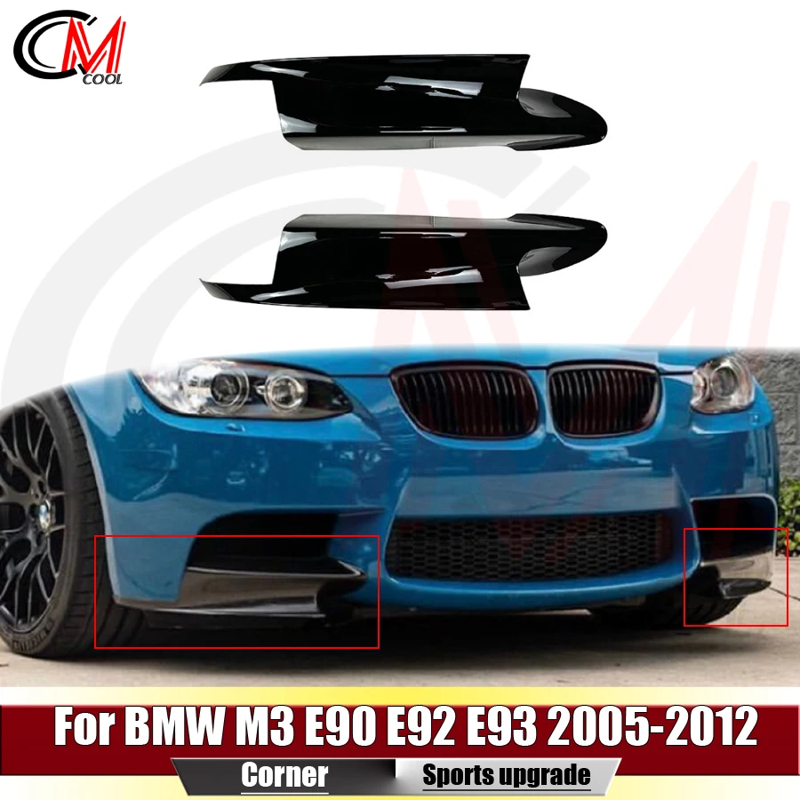 For BMW M3 E90 E92 E93 2005-2012 Front Bumper Gloss Black Air Knife Plastic Air Knife Trim Upgrade Body Kit