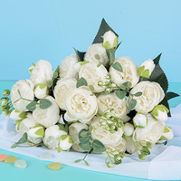 1/4pcs 30CM Fake Rose Silk Peony Artificial Flowers Cheap Festival Decor Vases Home Room Wedding Bridal Bouquet Indoor Scrapbook