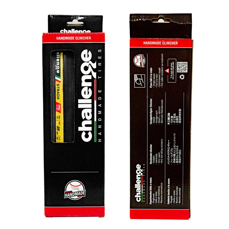 

Challenge Strada Pro Road Bike Tire 700X25C Stab-proof Folding Bicycle Clincher tyres 700C Yellow edge handmade Tires