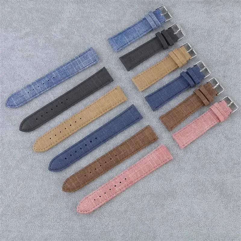 10mm 12mm 14mm 16mm 18mm 20mm 22mm Retro Watch Band Sport Denim Fabric Strap Men Women Universal Wristband Nylon Canvas Bracelet