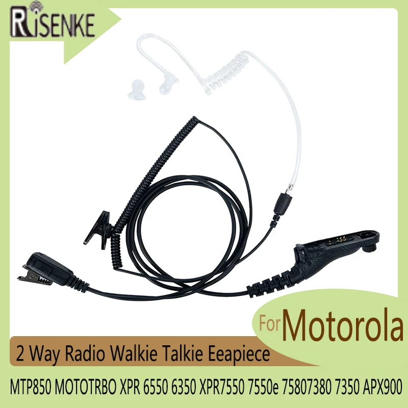 Headset Walkie Talkie Eeapie, Radio 2 arah, untuk Motorola MTP850, MOTOTRBO, XPR 6550, 6350, XPR7550, 7550e, 75807380, 7350, APX900