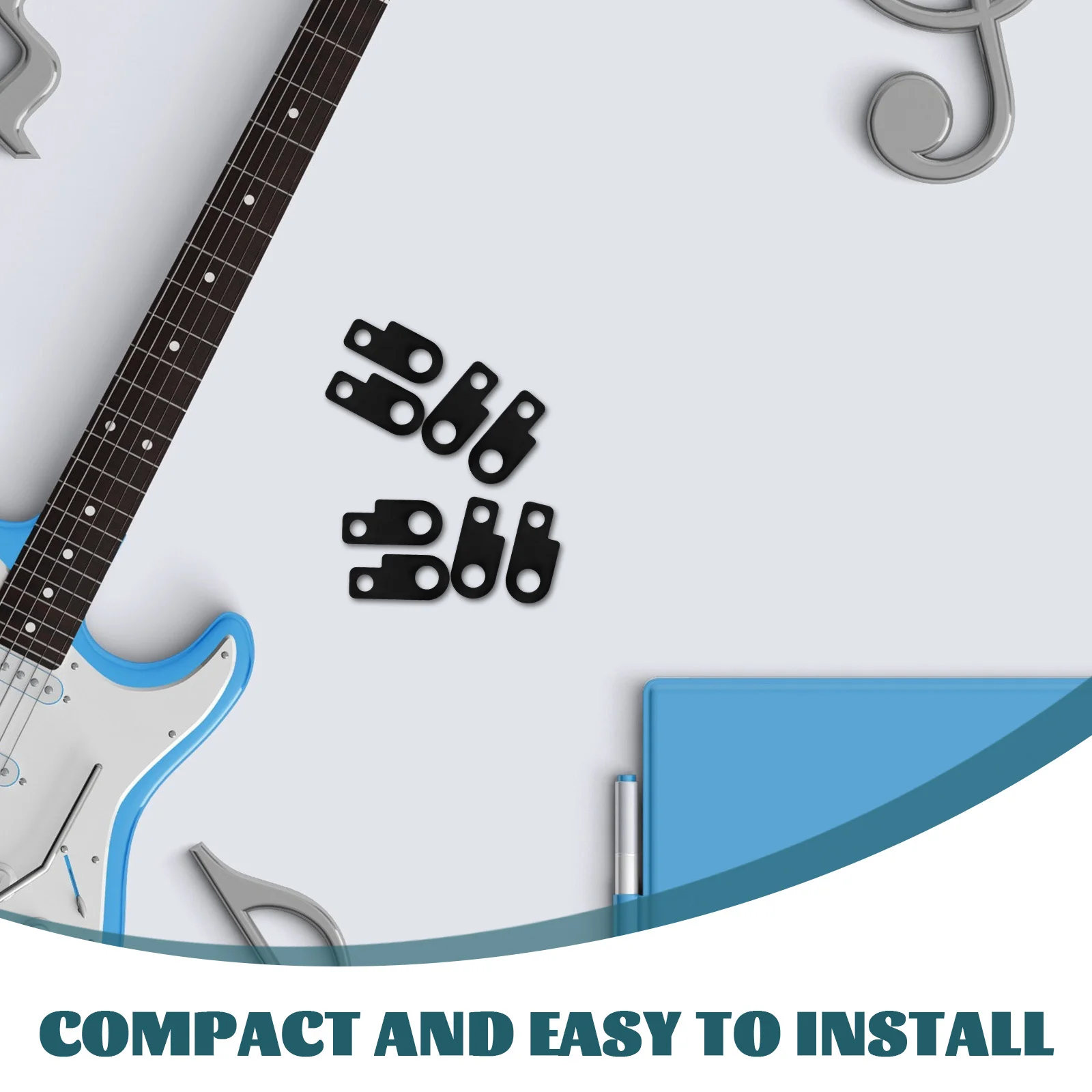 16 مجموعة من دعامات تثبيت دواسة الجيتار الكهربائي، مشابك معدنية مقاومة للتآكل لإعداد لوحة الدواسة الآمنة، مثالية للمرحلة و #2