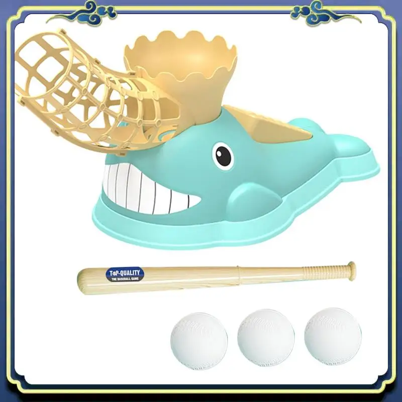 ABTJ-เครื่องขว้างเบสบอลของเล่นสําหรับเด็กที่มีค้างคาวและลูกเบสบอล 3 ลูกสําหรับของขวัญวันเกิด
