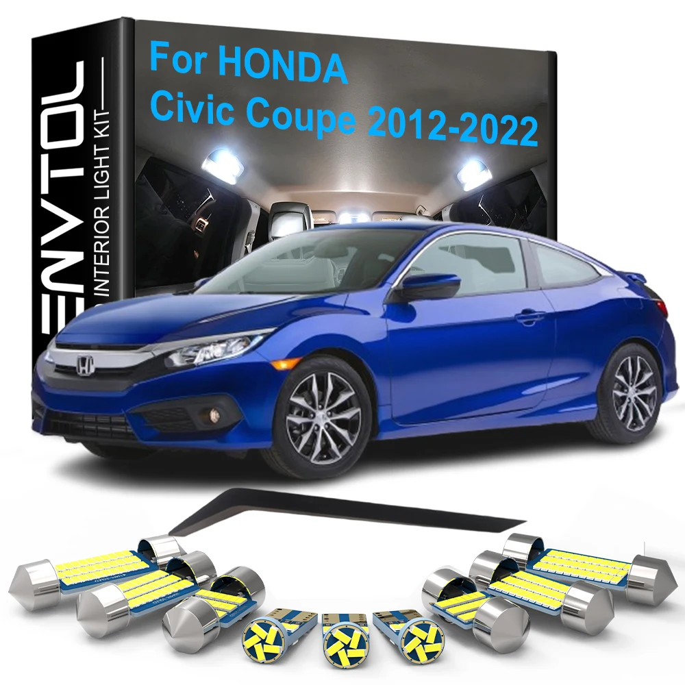 

10 шт. светодиодные внутренние фонари Canbus для Honda Civic Coupe 2012 2013 2014 2015 2016-2022, автомобильные купольные лампы для чтения багажника, номерного знака
