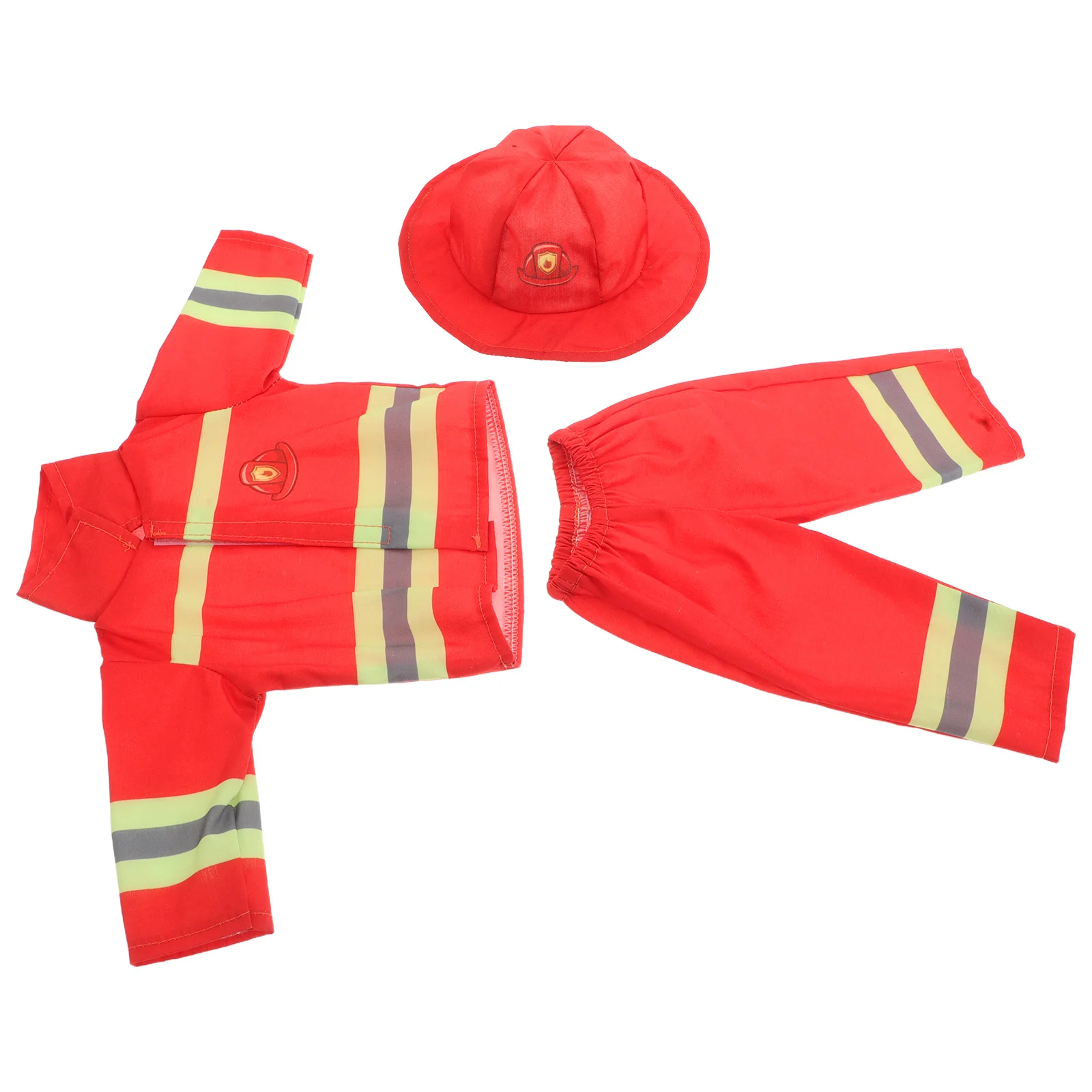 1 set Fireman Costume Set 43 Cm Firefighter Outfit With Pants For Girl Pretend Play Role Play Career Suit Halloween Party