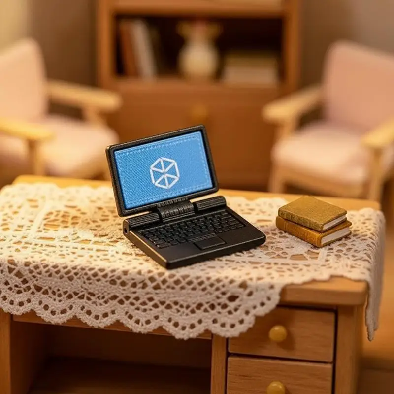 Mini Dollhouse Simulation Laptop Non-Toxic Odorless Material 1:12 Mini Creative Decor for Dollhouse DIY Craft Kids Pretend Play