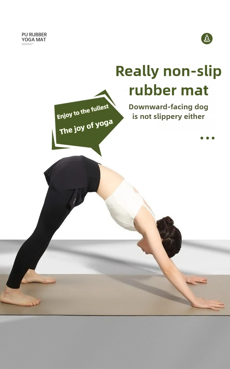 

0.5cm Thick PU Rubber Smooth Elliptical Half Circle Yoga Mat for Fitness Pilates Home Workout Non-Slip Sweat-Absorbent Exercise