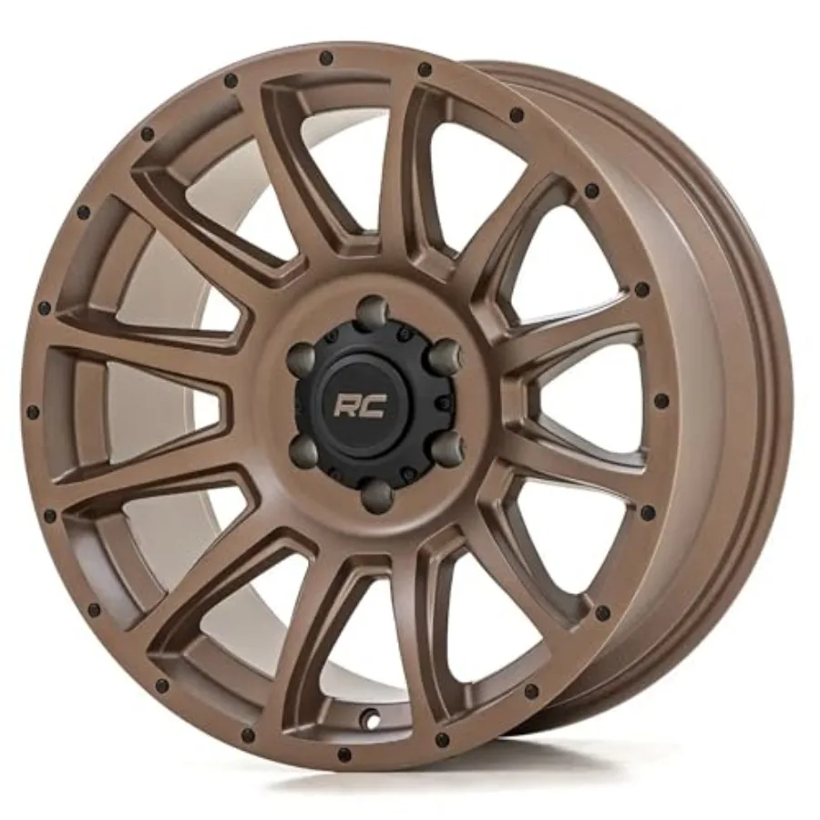 

90 Series One Piece Aluminum Wheel - 20 x 9 8 x 6.5 Bolt Pattern 0mm Offset Bronze Finish with Black Accent Bolts