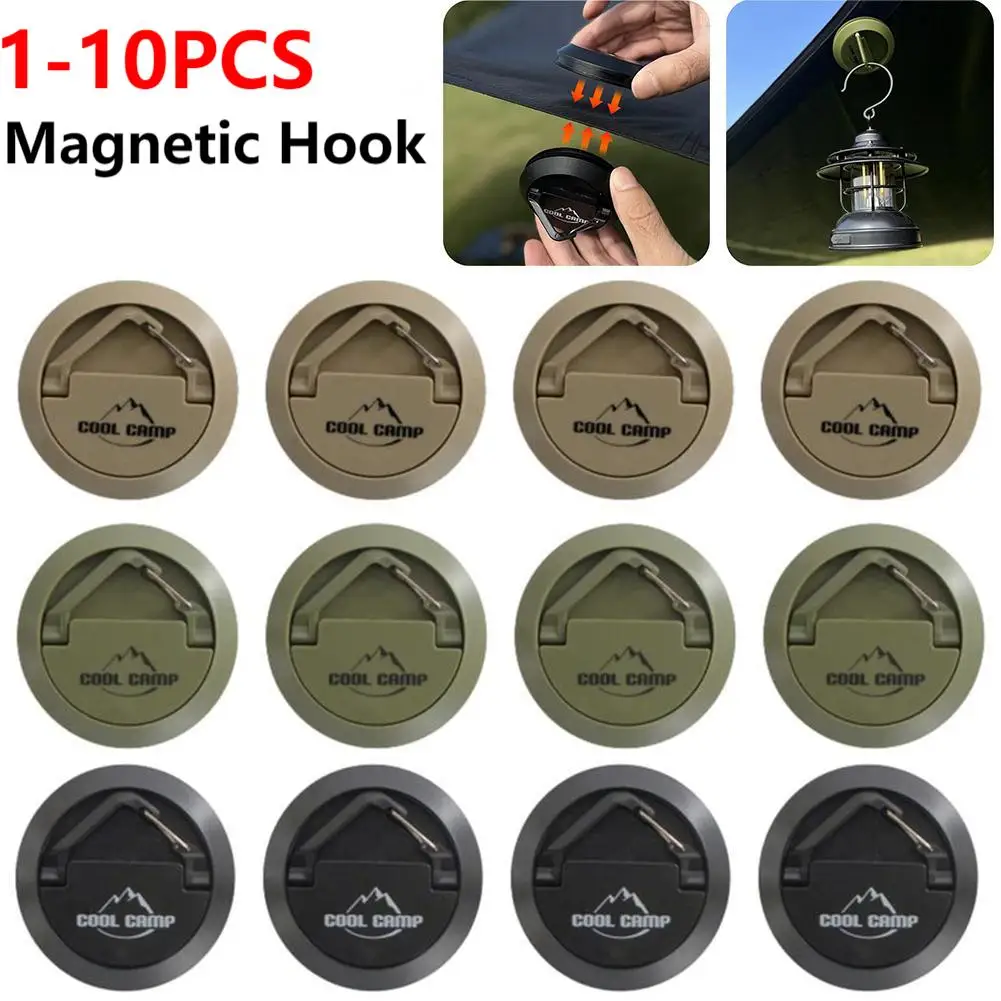 

1-10PCS Strong Magnetic Hooks Multipurpose Outdoor Tent Canopy Carabiner Camping Light Hanging Hook Hanger Snap Clip Lock Buckle