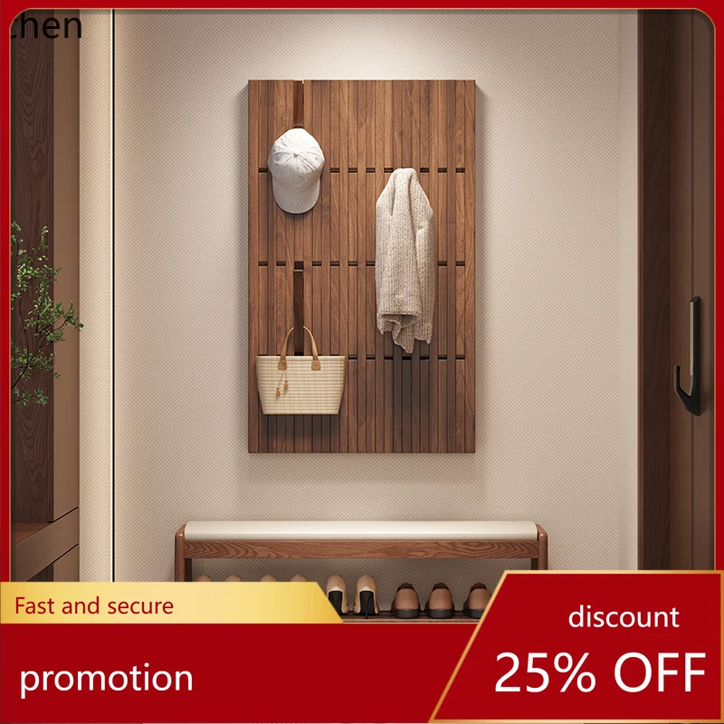 

ZMLgrade ash wood piano keys entrance solid wood wall hanging bedroom space saving home storage coat rack