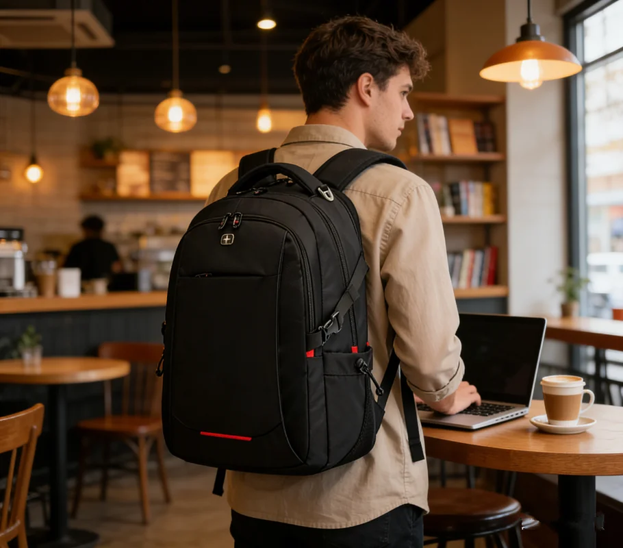 

Men's Business Travel Backpack Anti-Theft USB Charging 15-17 Inch Laptop Bag Waterproof Swiss Design