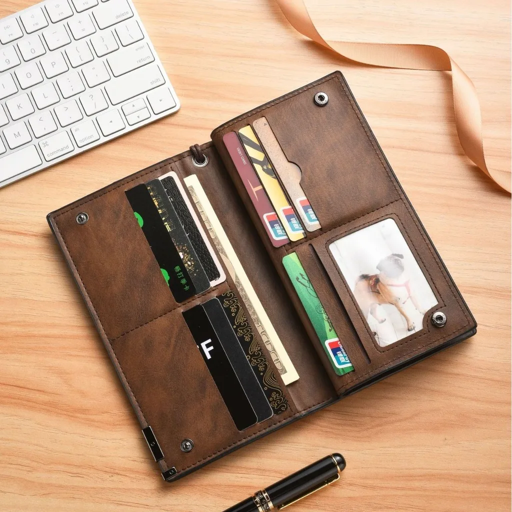 Wrist Strap Wallet Premium Pu Leather Wallet Phone Wallet Minimalist For Men Business Work Daily Commuting
