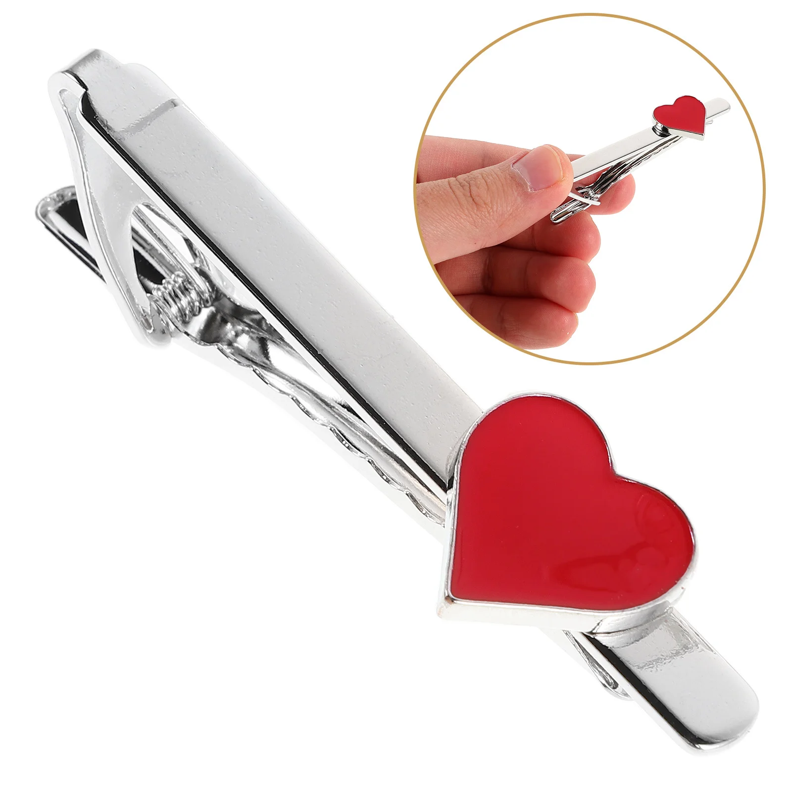 

Valentines Day Tie Clip Men Heart Shape Professional Pin Office Suit Accessories Valentines Jewelry Holiday