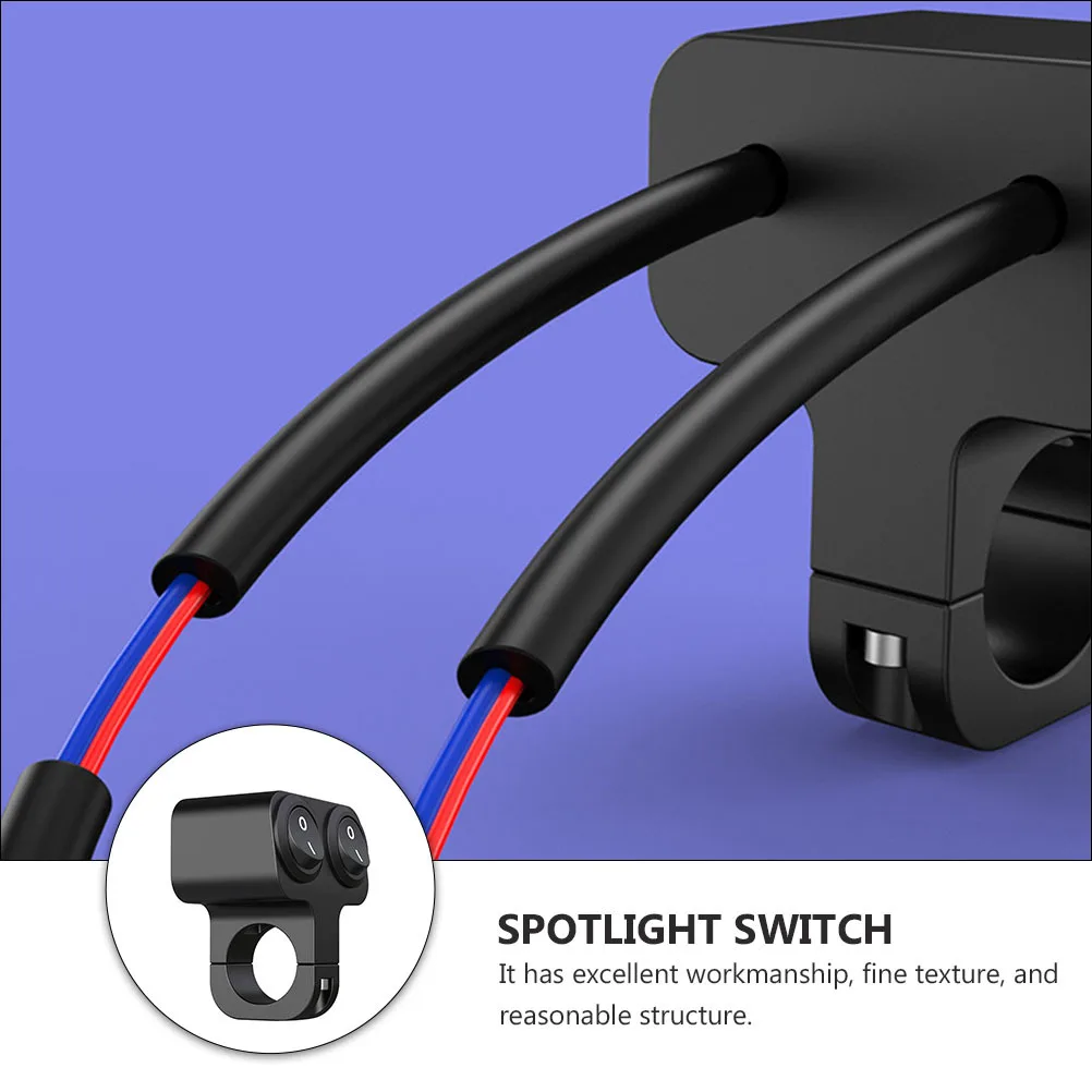 

22Mm Motorcycle Switch Aluminum Alloy Waterproof Dual Button Pure Copper Power Cord For Headlight Fog Lamp Driving Light
