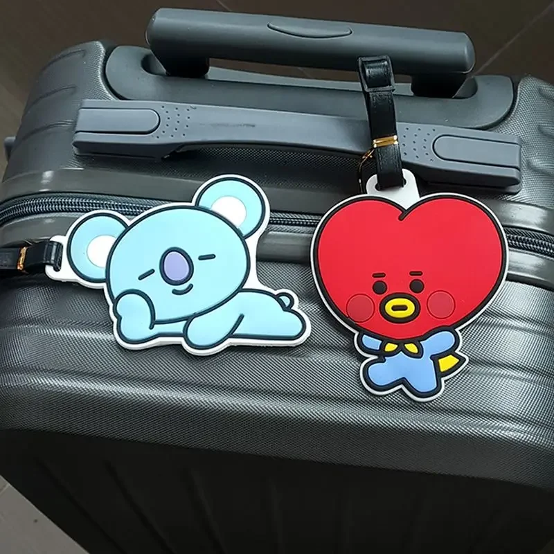 BT21 Peripheral Tata Chimmy Cartoon Luggage Tag Anime Kawaii Cooky Suitcase Checked Tag Bag Pendant Luggage Anti Lost Tag Gifts