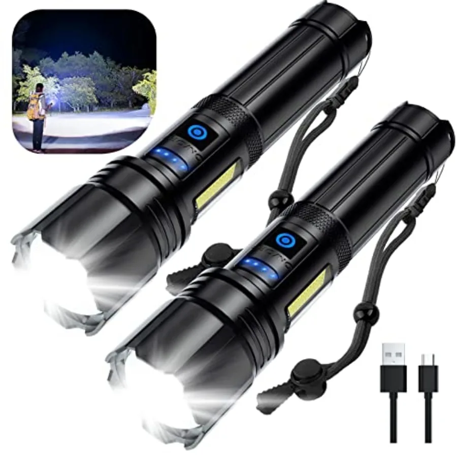 

Rechargeable Flashlights High Lumens, Led Flashlight 99, 000 Lumens Bright Flash Light with 7 Modes, Flashlights for Camping, H