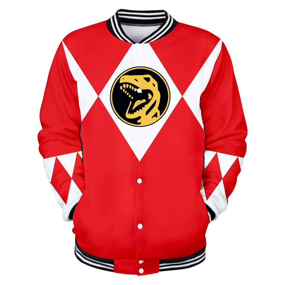 

Mighty Morphin Printed Baseball Jacket Uniform Coat Fall Winter Hoodies Sweatshirt Harajuku Oversize Tracksuit Moletom Masculino