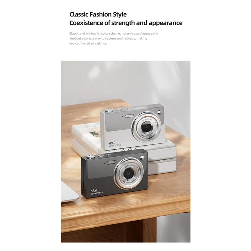 Best-4K appareil photo numérique Wifi caméscope Compact 6800W Pixels 16X Zoom double objectif Selfie Cam 1080P Autofocus photographie