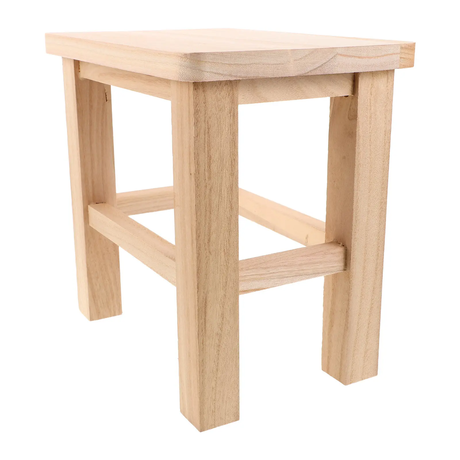

Vintage Wooden Foot Stool Rustic Small Plant Stand Indoor Flower Pot Riser Low Wooden Stool for Bathroom Entryway Living Room
