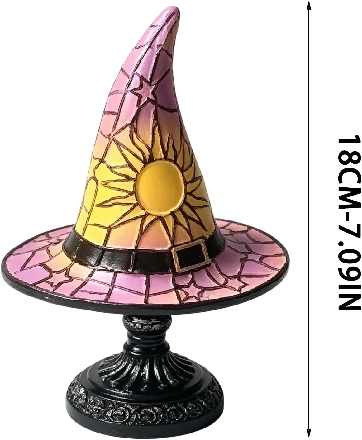 Witch Hat Lamp Handcrafted Gothic Night Light for Bedroom, Night Stands, Bedroom, Living Room, Office, USB Powered Mystical Ambiance Decor for Halloween & Witchy Home (Purple)