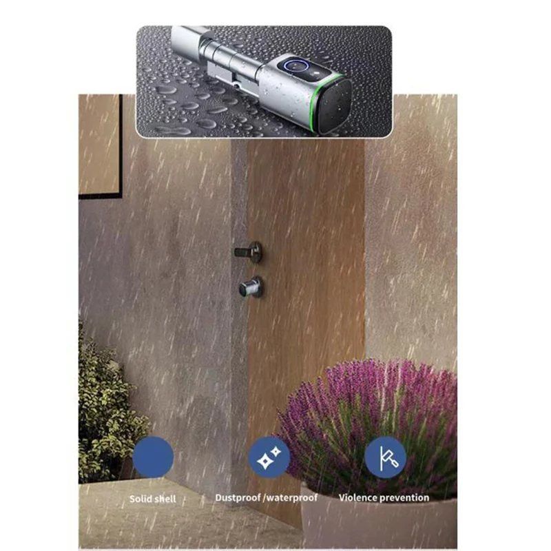 Exquisite-Intelligent Lock Cylinder Tong Tong APP Card Anti-Theft Gate Fingerprint Lock Replacement Lock Cylinder
