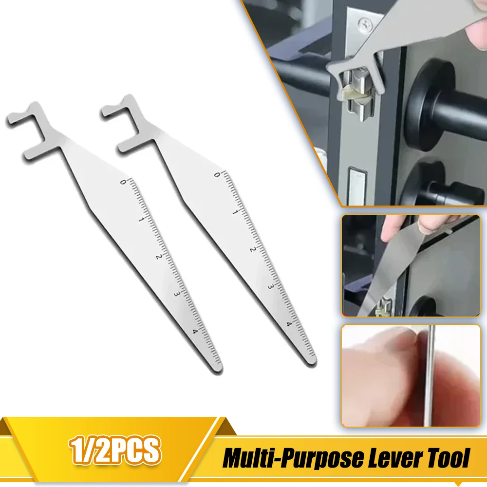 1/2Pcs Multi-Purpose Lever Tool Stainless Steel Durable Locksmith Tool Mini Portable Pry Bar Hand Tool for Firefighter/Police