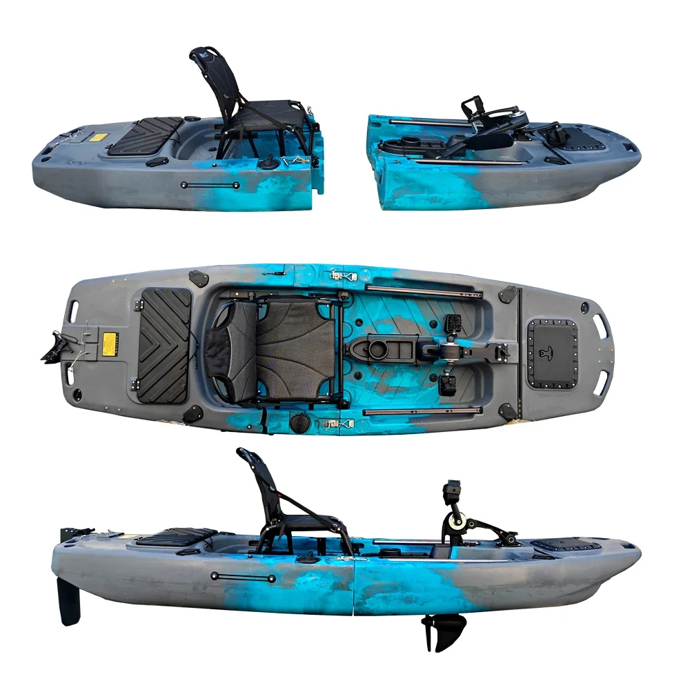 Water Sports Crafts Sit On Top Kayak Pesca A Pedali Split Foldable kayak with Rod holder For Christmas Gift