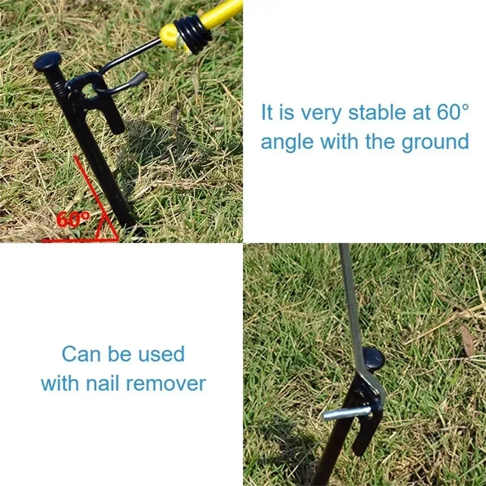 20/25/30/40cm Metal Tent Beach Canopy Tent Pegs Garden Stakes Ground Nail Heavy Duty With Reflective Cords Camping