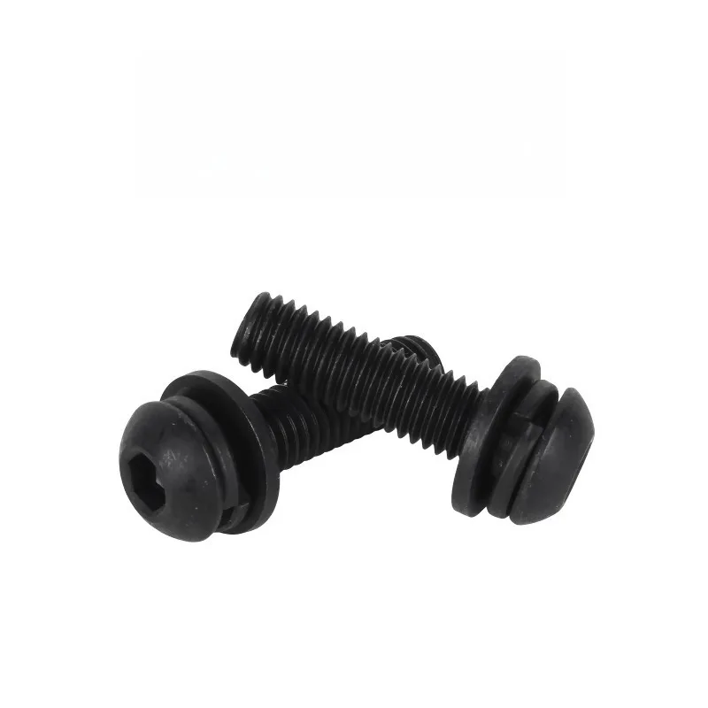 DIN7380 Black 304 Stainless Steel Allen Head Combination Screw M3 M4 M5 Hex Bolt with Spring Flat Washer