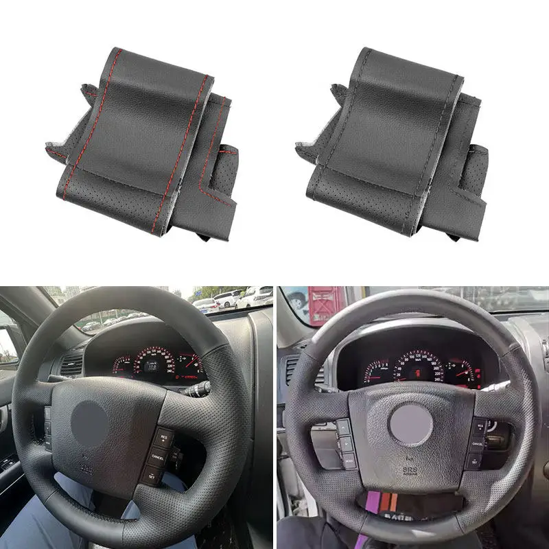 

For Kia Carens 2004 2005 2006 Borrego 2007-2016 Hand-stitched Car-styling Steering Wheel Microfiber Leather Cover Trim