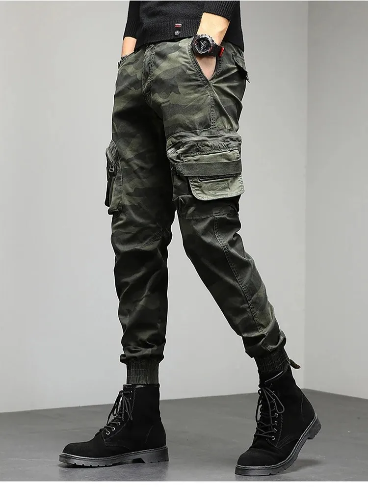 

2023 Autumn New Fashion Trend Youth Sports Camouflage Workwear Pants Men's Leisure Slim Fit Versatile Workwear Pants